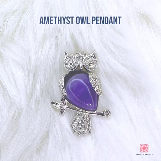 Amethyst Owl Pendant