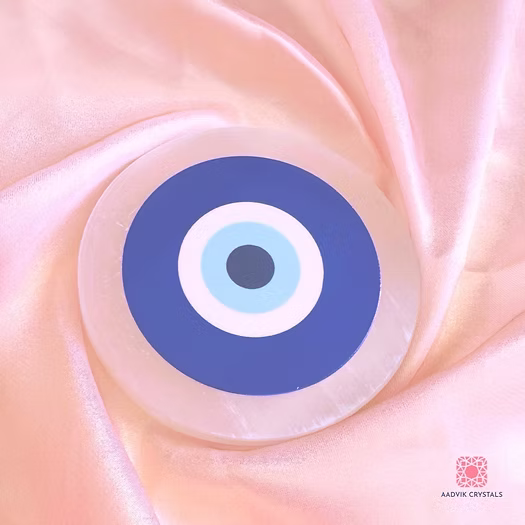 Selenite Evil Eye Plate
