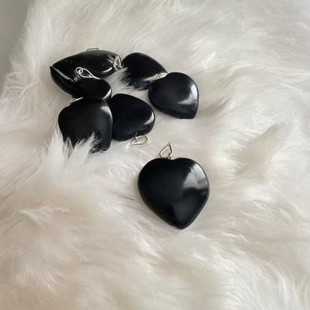 Black Tourmaline Heart Pendant