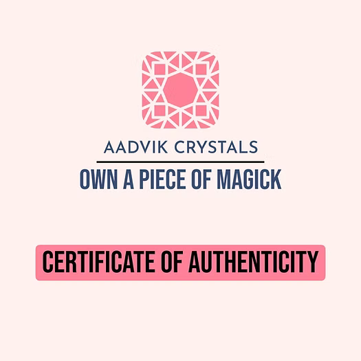 Aadvik Crystals Authenticity Certificate 