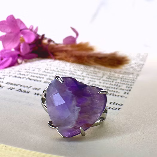 Amethyst Heart Ring