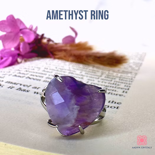Amethyst Heart Ring