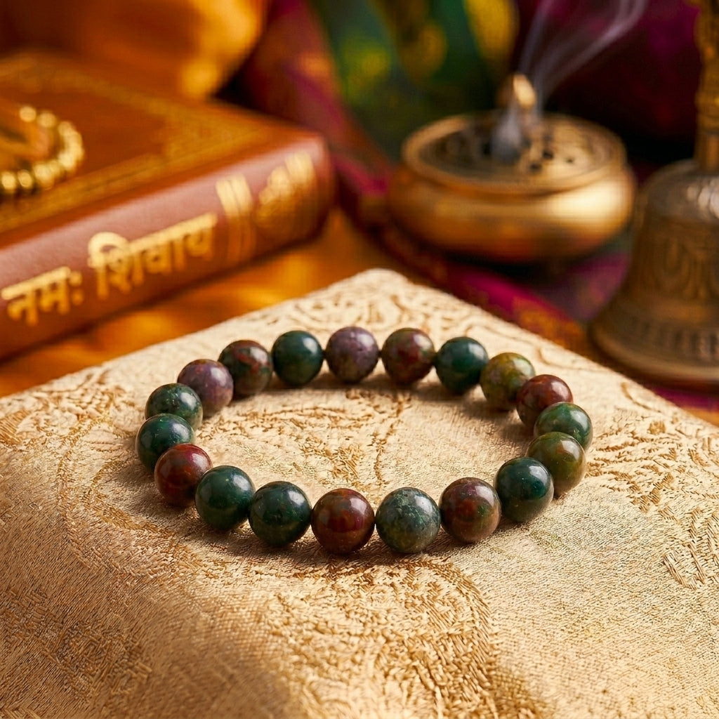 Blood Stone Bracelet | Strength, Protection & Grounding Energy | Aadvik Crystals