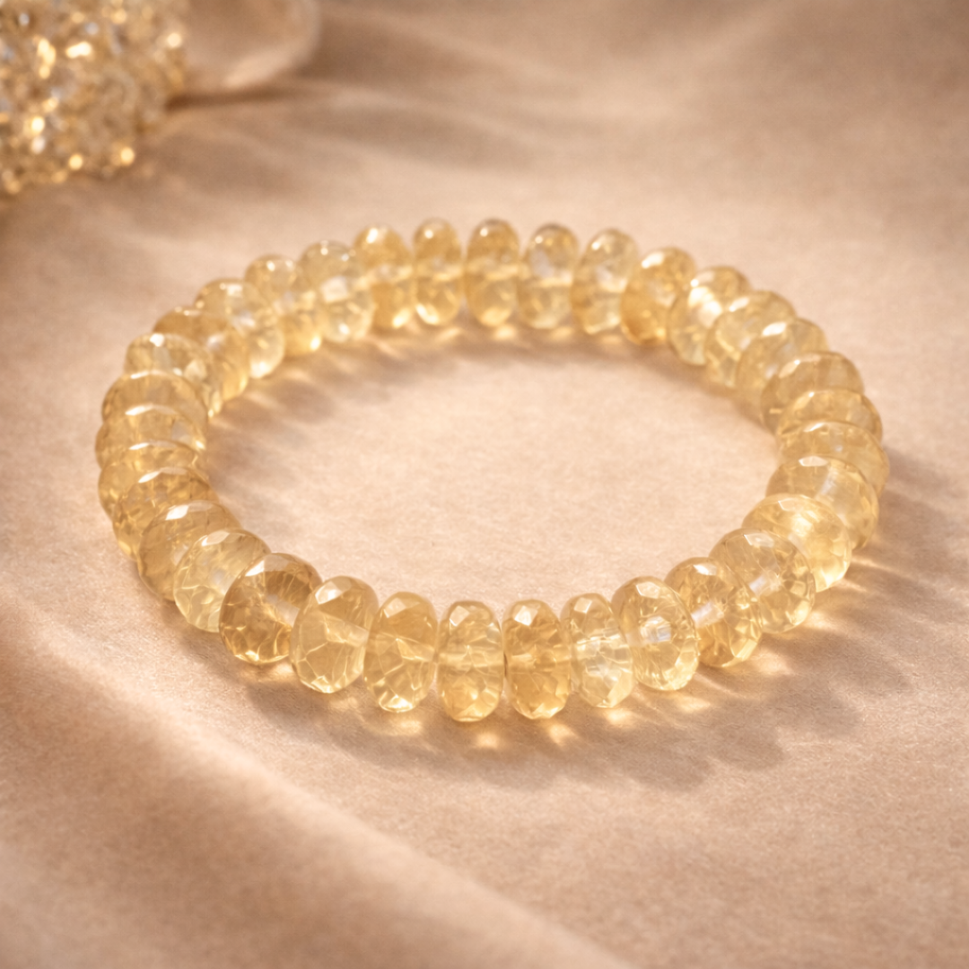 Premium citrine disc bracelet