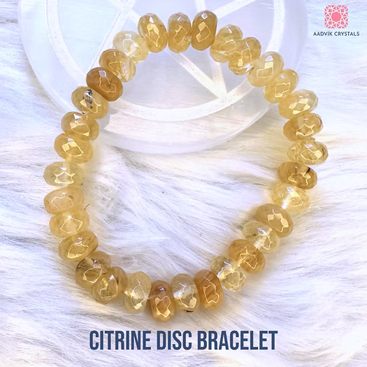 Premium Citrine Disc Bracelet