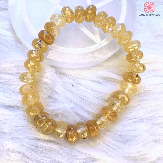 Premium Citrine Disc Bracelet