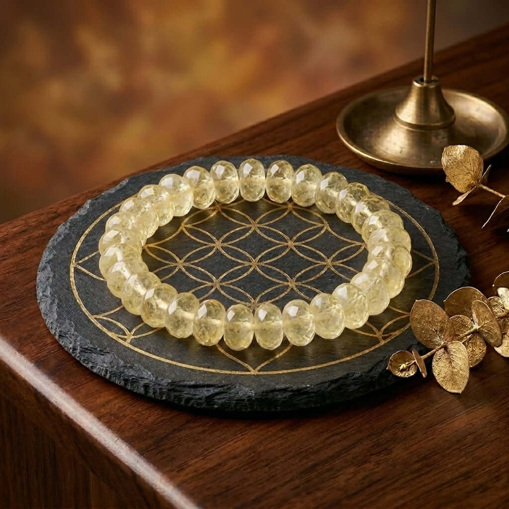 Premium citrine disc bracelet