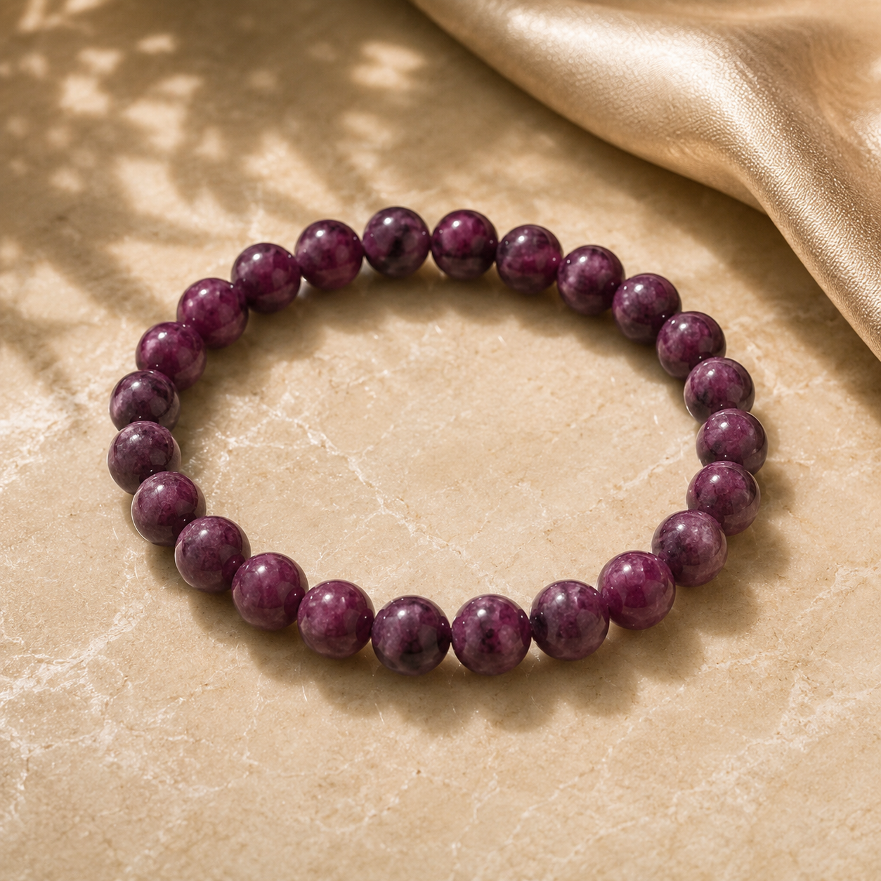 Ruby Crystal Bracelet | Luxury Passion, Confidence & Love Energy | Aadvik Crystals