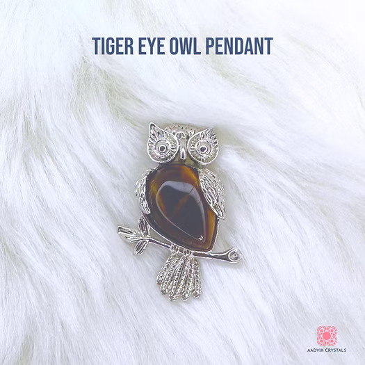 Tiger eye Owl Pendant