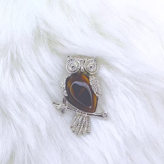 Tiger eye Owl Pendant