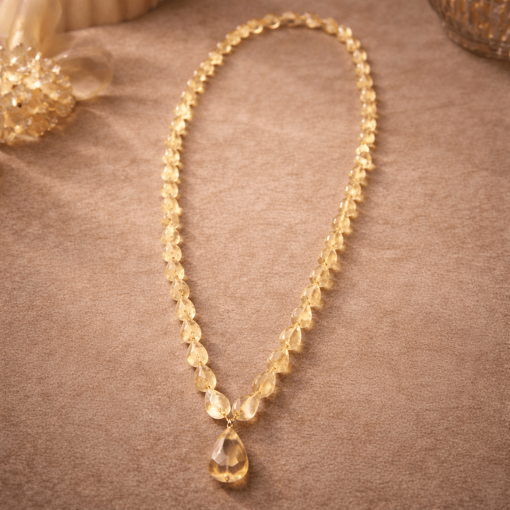 Premium Natural citrine drop necklace.