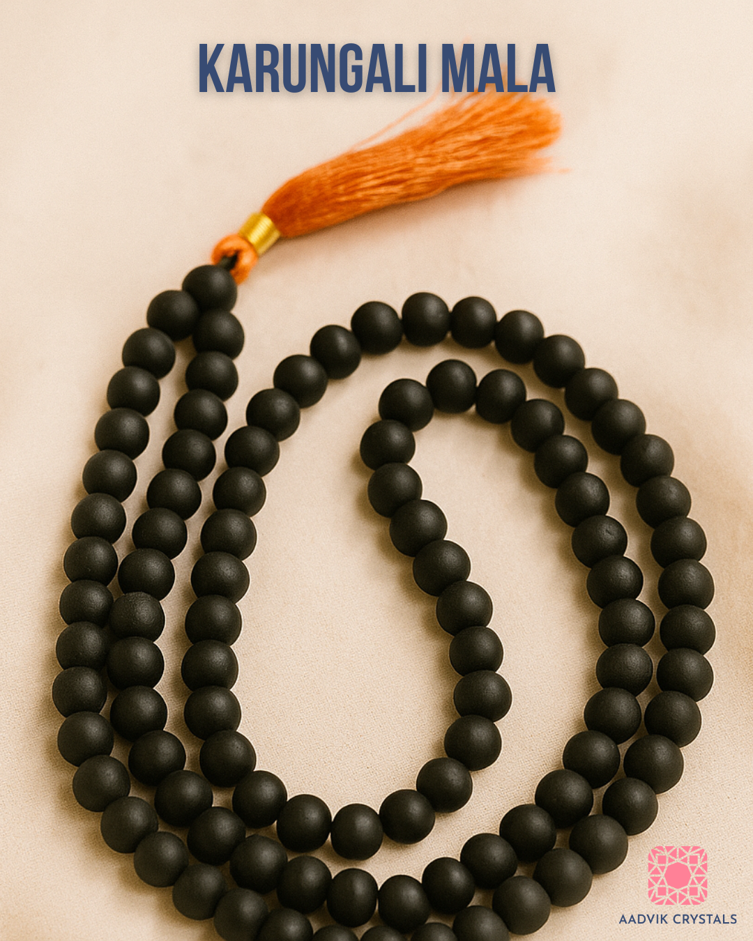 Karungali Mala – Original Black Ebony Mala | Aadvik Crystals