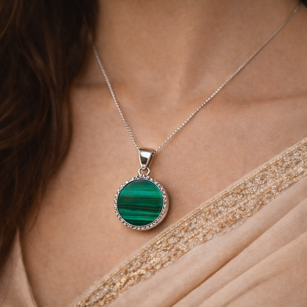 Malachite Pendant. Natural Protection & Transformation Stone.
